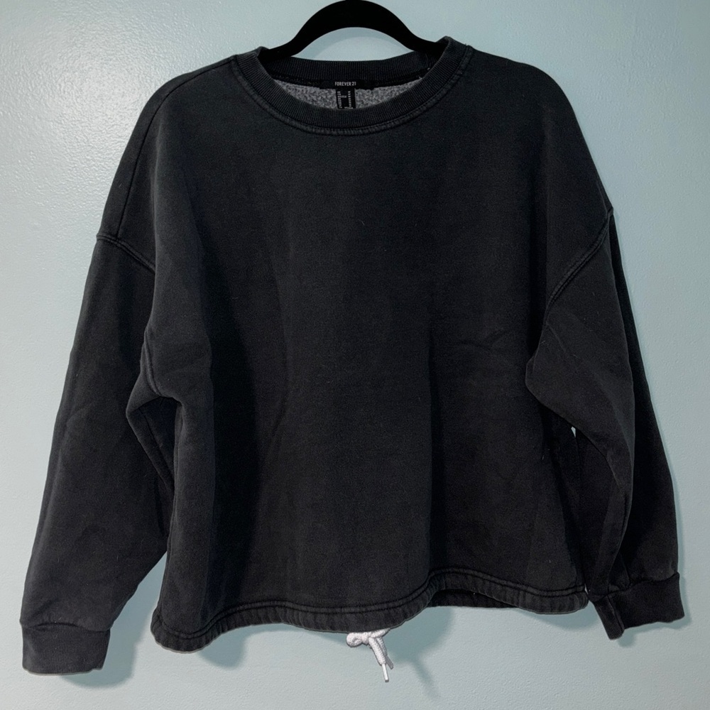 Forever 21 Women’s Pullover Gray Drawstring Sweatshirt in US Size Medium